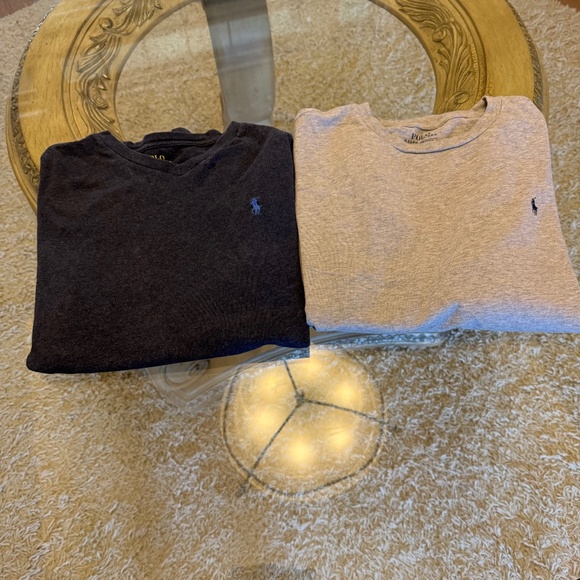Polo Ralph Lauren Boy's Long Sleeve Tee Shirts Set of 2 Blue and Gray XL (18-20) - Picture 1 of 16